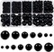 736pcs Sew in Eyes and Noses Doll Eyeballs 3mm to 12mm Plastic Black Craft Eyes for Amigurumis Sewing Crafts Crochet Stuffed Animals Doll Making